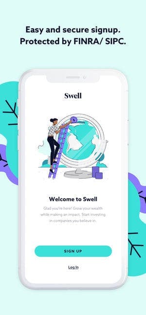 Swell Investing's app welcome screen